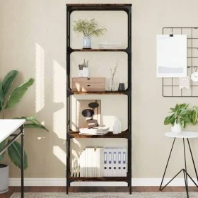 Bookcase with 5 shelves engineered wood smoked oak 59x35x171cm by , Bookcases and shelves - Ref: Foro24-837624, Price: 66,90 ...