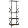 Bookcase with 5 shelves engineered wood smoked oak 59x35x171cm by , Bookcases and shelves - Ref: Foro24-837624, Price: 66,90 ...