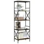 Bookcase with 5 shelves engineered wood smoked oak 59x35x171cm by , Bookcases and shelves - Ref: Foro24-837624, Price: 66,90 ...