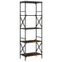 Bookcase with 5 shelves engineered wood smoked oak 59x35x171cm by , Bookcases and shelves - Ref: Foro24-837624, Price: 66,90 ...