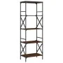 Bookcase with 5 shelves engineered wood brown oak 59x35x171cm by , Bookcases and shelves - Ref: Foro24-837626, Price: 60,17 €...