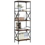 Bookcase with 5 shelves engineered wood brown oak 59x35x171cm by , Bookcases and shelves - Ref: Foro24-837626, Price: 60,83 €...