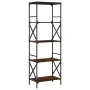 Bookcase with 5 shelves engineered wood brown oak 59x35x171cm by , Bookcases and shelves - Ref: Foro24-837626, Price: 60,17 €...