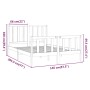 Estructura de cama sin colchón madera de pino blanca 140x200 cm
