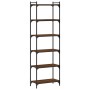 Bookcase with 6 shelves engineered wood brown oak 60x30x188 cm by , Bookcases and shelves - Ref: Foro24-837666, Price: 76,02 ...