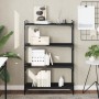 Bookcase with 4 shelves black engineered wood 80x30x120 cm by , Bookcases and shelves - Ref: Foro24-837672, Price: 44,00 €, D...