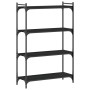 Bookcase with 4 shelves black engineered wood 80x30x120 cm by , Bookcases and shelves - Ref: Foro24-837672, Price: 44,00 €, D...