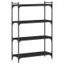 Bookcase with 4 shelves black engineered wood 80x30x120 cm by , Bookcases and shelves - Ref: Foro24-837672, Price: 43,58 €, D...