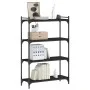 Bücherregal mit 4 Regalen aus schwarzem Holzwerkstoff, 80 x 30 x 120 cm von , Bücherregale und Regale - Ref: Foro24-837672, P...