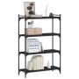 Bookcase with 4 shelves black engineered wood 80x30x120 cm by , Bookcases and shelves - Ref: Foro24-837672, Price: 44,00 €, D...