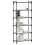 Bookcase with 6 shelves Sonoma gray engineered wood 80x30x188 cm by , Bookcases and shelves - Ref: Foro24-837685, Price: 80,1...