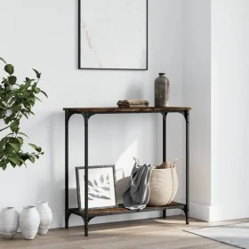 Smoked oak engineered wood console table 75x30.5x75 cm by , Side tables - Ref: Foro24-837709, Price: 37,23 €, Discount: %