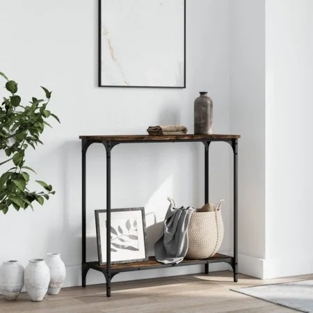 Smoked oak engineered wood console table 75x30.5x75 cm by , Side tables - Ref: Foro24-837709, Price: 37,23 €, Discount: %