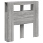 Sonoma-graues LED-Kopfteil aus Holzwerkstoff, 100 x 18,5 x 103,5 cm von , Kopf- und Fußteile - Ref: Foro24-837335, Preis: 59,...