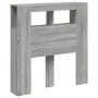 Sonoma gray engineered wood LED headboard 100x18.5x103.5 cm by , Headboards and footboards - Ref: Foro24-837335, Price: 59,12...