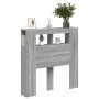 Sonoma-graues LED-Kopfteil aus Holzwerkstoff, 100 x 18,5 x 103,5 cm von , Kopf- und Fußteile - Ref: Foro24-837335, Preis: 59,...