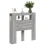 Sonoma-graues LED-Kopfteil aus Holzwerkstoff, 100 x 18,5 x 103,5 cm von , Kopf- und Fußteile - Ref: Foro24-837335, Preis: 59,...