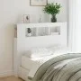 Headboard with LED white engineered wood 120x18.5x103.5 cm by , Headboards and footboards - Ref: Foro24-837337, Price: 92,11 ...