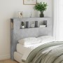 Concrete gray engineered wood LED headboard 120x18.5x103.5 cm by , Headboards and footboards - Ref: Foro24-837340, Price: 84,...
