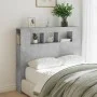 Concrete gray engineered wood LED headboard 120x18.5x103.5 cm by , Headboards and footboards - Ref: Foro24-837340, Price: 83,...