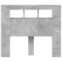 Concrete gray engineered wood LED headboard 120x18.5x103.5 cm by , Headboards and footboards - Ref: Foro24-837340, Price: 83,...