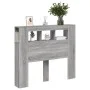 Sonoma-graues LED-Kopfteil aus Holzwerkstoff, 120 x 18,5 x 103,5 cm von , Kopf- und Fußteile - Ref: Foro24-837342, Preis: 75,...