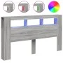 Sonoma gray engineered wood LED headboard 180x18.5x103.5 cm by , Headboards and footboards - Ref: Foro24-837363, Price: 100,7...