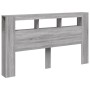 Sonoma-graues LED-Kopfteil aus Holzwerkstoff, 180 x 18,5 x 103,5 cm von , Kopf- und Fußteile - Ref: Foro24-837363, Preis: 100...