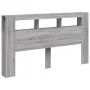 Sonoma gray engineered wood LED headboard 180x18.5x103.5 cm by , Headboards and footboards - Ref: Foro24-837363, Price: 100,7...