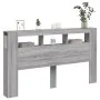 Sonoma gray engineered wood LED headboard 180x18.5x103.5 cm by , Headboards and footboards - Ref: Foro24-837363, Price: 100,7...