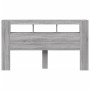 Sonoma-graues LED-Kopfteil aus Holzwerkstoff, 180 x 18,5 x 103,5 cm von , Kopf- und Fußteile - Ref: Foro24-837363, Preis: 100...