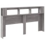Sonoma-graues LED-Kopfteil aus Holzwerkstoff, 180 x 18,5 x 103,5 cm von , Kopf- und Fußteile - Ref: Foro24-837363, Preis: 100...