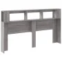 Sonoma gray engineered wood LED headboard 180x18.5x103.5 cm by , Headboards and footboards - Ref: Foro24-837363, Price: 100,7...
