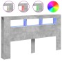Cabecero LED madera ingeniería gris hormigón 180x18,5x103,5 cm de , Cabeceros y pies de cama - Ref: Foro24-837361, Precio: 95...