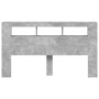 Betongraues LED-Kopfteil aus Holzwerkstoff, 180 x 18,5 x 103,5 cm von , Kopf- und Fußteile - Ref: Foro24-837361, Preis: 95,09...