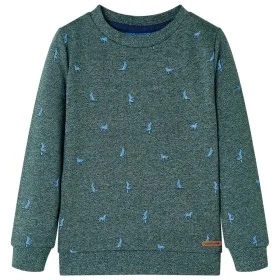 Kinder-Sweatshirt dunkelgrün meliert 92 von , Kinder-T-Shirts - Ref: Foro24-12969, Preis: 13,69 €, Rabatt: %