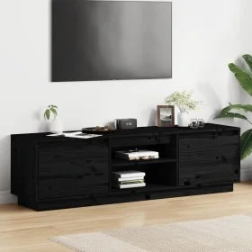 Massiver TV-Schrank aus schwarzem Kiefernholz, 140 x 35 x 40 cm von , TV-Möbel - Ref: Foro24-840414, Preis: 109,80 €, Rabatt: %