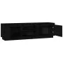 Solid black pine wood TV cabinet 140x35x40 cm by , TV Furniture - Ref: Foro24-840414, Price: 109,80 €, Discount: %