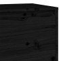 Mueble de TV madera maciza de pino negro 140x35x40 cm