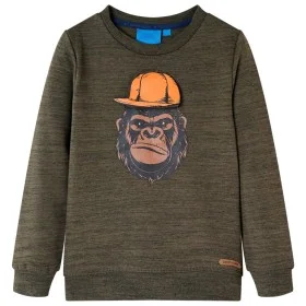 Dunkles Khaki-Melange-Kinder-Sweatshirt 140 von , Kinder-T-Shirts - Ref: Foro24-13208, Preis: 13,23 €, Rabatt: %