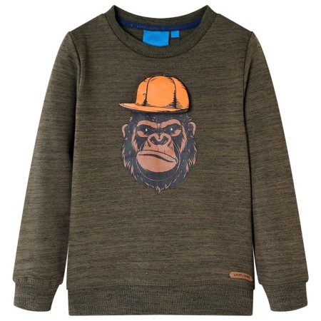 Dunkles Khaki-Melange-Kinder-Sweatshirt 140 von , Kinder-T-Shirts - Ref: Foro24-13208, Preis: 13,38 €, Rabatt: %