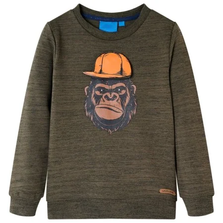 Dunkles Khaki-Melange-Kinder-Sweatshirt 140 von , Kinder-T-Shirts - Ref: Foro24-13208, Preis: 13,23 €, Rabatt: %