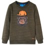 Dunkles Khaki-Melange-Kinder-Sweatshirt 140 von , Kinder-T-Shirts - Ref: Foro24-13208, Preis: 13,38 €, Rabatt: %