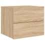 Mesita de noche de pared con luces LED roble Sonoma de , Mesitas de noche - Ref: Foro24-836816, Precio: 53,32 €, Descuento: %