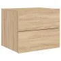 Mesita de noche de pared con luces LED roble Sonoma de , Mesitas de noche - Ref: Foro24-836816, Precio: 52,60 €, Descuento: %
