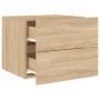 Mesita de noche de pared con luces LED roble Sonoma de , Mesitas de noche - Ref: Foro24-836816, Precio: 52,60 €, Descuento: %