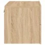 Mesita de noche de pared con luces LED roble Sonoma de , Mesitas de noche - Ref: Foro24-836816, Precio: 52,60 €, Descuento: %