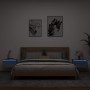 Wall bedside tables with LED lights 2 units gray Sonoma by , Nightstands - Ref: Foro24-836837, Price: 74,39 €, Discount: %