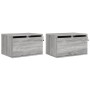 Wall bedside tables with LED lights 2 units gray Sonoma by , Nightstands - Ref: Foro24-836837, Price: 74,39 €, Discount: %