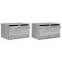 Wall bedside tables with LED lights 2 units gray Sonoma by , Nightstands - Ref: Foro24-836837, Price: 72,79 €, Discount: %